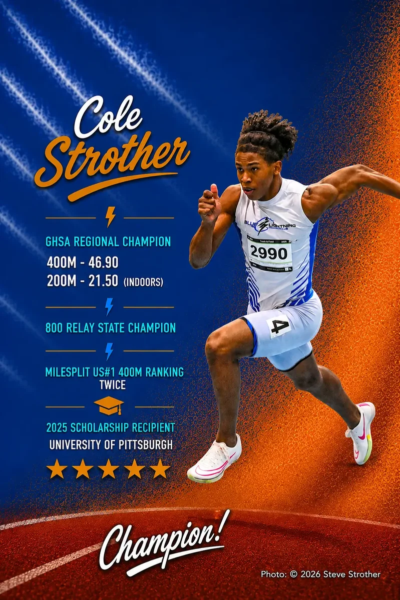 Blue Lightning Champion Cole Strother sprinting